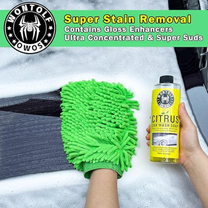 Wontolf Complete Car Wash Cleaning Kit, Car Interior Detailing Kit with Car Wash Soap, Interior Detailing Cleaner, Wheel Cleaner, Wheel Brush, Dying Towel, for Cars Trucks RVs SUVs - size: 2.29 Fl Oz (Pack of 7)