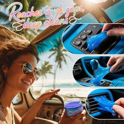 ASFSKY Car Cleaning Gel (Blue,Blueberry) Cleaning Putty Universal Dust Cleaning Car Interior Cleaner Keyboard Dust Remover Car Slime Gifts for Men Women Girl（1 Pack） - color: blue