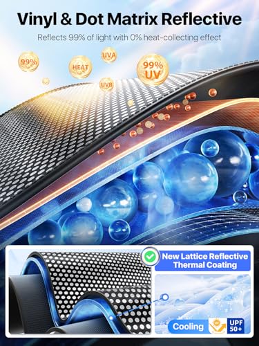 2026 Upgraded Nmoiss Car Windshield Sun Shade [Dot Matrix Reflective Coating] Extended Edge No Light Leakage Design Cooling Protect Car Interior from UV Damage Medium - size: Medium