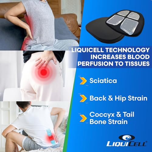 ERGO21 Original Seat Cushion with LiquiCell Technology – Tailbone, Sciatica, Hip & Lower Back Pain Relief – Car Seat Cushion, Office Chair, Truck, Travel, Home – 18"x17"x2" - size: 18W x 17 x 2