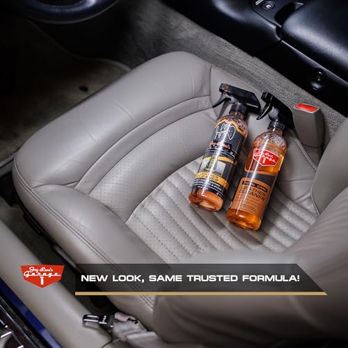Jay Leno's Garage Leather Cleaner and Conditioner for Car Interior – Advanced Car Seat Leather Cleaner and Conditioner, Auto Leather Care Kit for Interior Detailing and Upholstery Cleaning - style: Treatment Kit