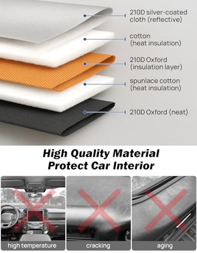 JOYTUTUS Windshield Sunshade, Fit for Ford 2015-2024 F150, Foldable Car Front Window Sun Shade, Car Sunshade Shield to Block Harmful UV Rays and Sun to Keep Your Vehicle Cool & Comfort