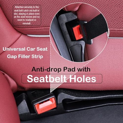 Car Seat Gap Filler 2 Pack, Auto Seat Side Gap Filler Organizer with Storage Slot & Hook, 3 in 1 Carseat Gap Spacer Plug Strip Universal Fit Car SUV Truck Fill The Gap Between Seats & Console, Black - color: Black, Hook
