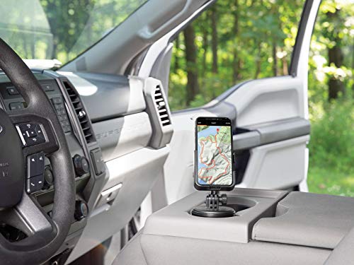 WeatherTech CupFone Two View – Adjustable, Universal Cup Holder Phone Mount Car & Truck Accessory – Best Design for iPhone & Smartphone Charging – Silver Metal Knobs - color: Silver