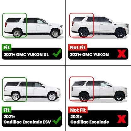 LASFIT Floor Mats & Cargo Liner 2021-2026 & Only 7 Seats (Not for 8/9 Seats) for Chevy Suburban/GMC Yukon XL(Only Yukon XL, Not Fit Yukon)/Cadillac Escalade ESV(Only Escalade ESV, Not Fit Escalade) - size: Suburban/Yukon XL/Eacalade ESV 7 Seats 2021-2026