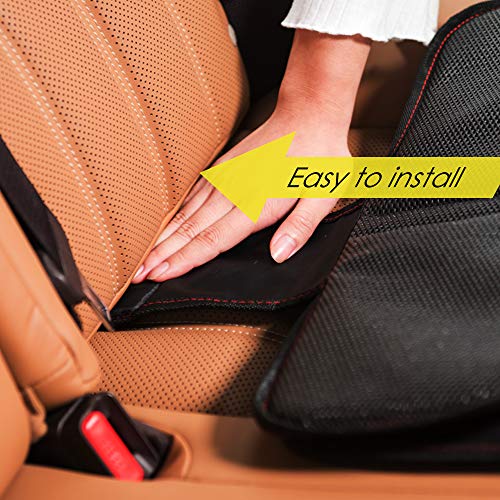 Car Seat Protector for Baby Child Car Seats - Auto Seat Cover Mat,Protective Non-Slip Waterproof Car Seat Cover Pad with Mesh Pockets (2 Pack)