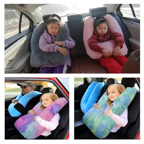 FHSGGP Travel Pillow Car Pillow Kid Car Sleeping The Sleeping Aid for Adults and Kids on Road Trips Kids Travel Pillow Colorful Purple - color: B-colorful Purple