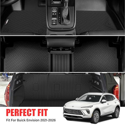 Floor Mats for 2021-2025 2026 Buick Envision with Cargo Liner All Weather TPE Protection Floor Liners Full Set with Trunk Mat for 2021 2022 2023 2024 2025 2026 Buick Envision Accessories - size: for 2021-2026 Buick Envision All Mats