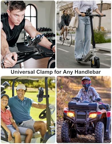 Tractor Phone Clamp Mount, [Upgraded Secure Tether] Stable Cellphone Clip for Forklift/Farming Machine, Front Loader Clip Holder for iPhone 16 15 14, Galaxy S25 S24, 4-7" Phone with Thick Case