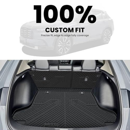 LASFIT Cargo Mat with Backrest Mat for Honda HRV 2023-2026 & for Acura ADX 2025-2026, All Weather TPE Custom Fit Trunk Mat Cargo Liner with Seatback Mat Accessories, Black - style: 6）For Honda HR-V | 2023-2026 | Trunk Mat