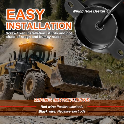 2PCS Amber Emergency Strobe Lights, 30 LED High Visibility Warning Lights with IP65 Waterproof Rating, Universal Flashing Beacon Lamp for Cars, Trucks, Vans, Tows, Tractors, ATV, Forklifts, Vehicles
