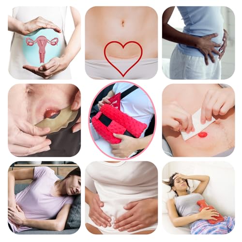 Hysterectomy Seatbelt Pillow Hysterectomy Recovery Must Haves Post Surgery Abdominal Pillows with Ice/Hot Pocket for Tummy Tuck C-Section Recovery Gifts Minky Dot Red - color: Minky Dot Red