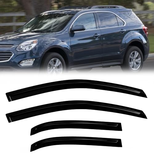 Window Rain Guards Compatible 2010-2017 Chevy Equinox 4PC Side Wind Deflector Visors - size: 10-17 Chevy Equinox