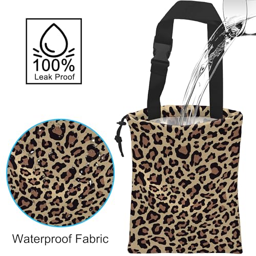Car Trash Bag Hanging Brown Leopard Print Car Trash Can Waterproof Garbage Bag Hanging for Car Back Seat - color: Brown Leopard Print