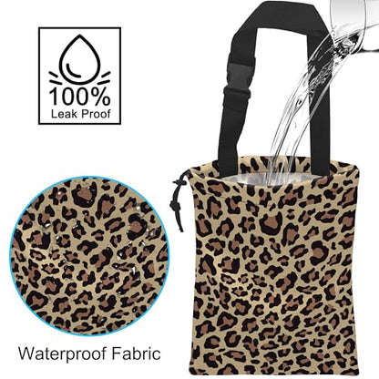 Car Trash Bag Hanging Brown Leopard Print Car Trash Can Waterproof Garbage Bag Hanging for Car Back Seat - color: Brown Leopard Print