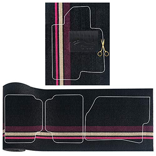 FH Group Car Floor Mats - DIY Ultra Waterproof Trimmable Non-Slip Vinyl Floor Mats, Black - color: BLACKSP