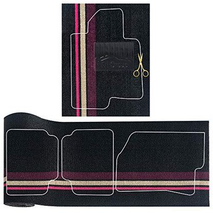 FH Group Car Floor Mats - DIY Ultra Waterproof Trimmable Non-Slip Vinyl Floor Mats, Black - color: BLACKSP
