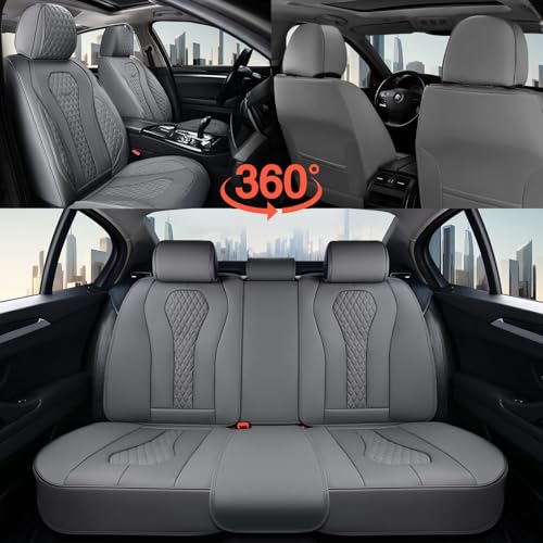 Coverado Seat Covers, Car Seat Covers Full Set, Gray Car Seat Cover, Car Seat Cushion Waterproof, Car Seat Covers Front Seats Back Seat Covers, 8839 Car Seat Protector Universal Fit Most Cars - color: Gray-N, size: FullSet