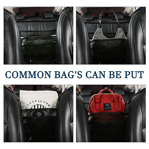 Cavalcade Car Net Pocket, Back Seat Mesh Organizer, Automotive Console Handbag Holder, Netting Pouch Storage Bag for Car, Barrier of Backseat Pet Kids, Black