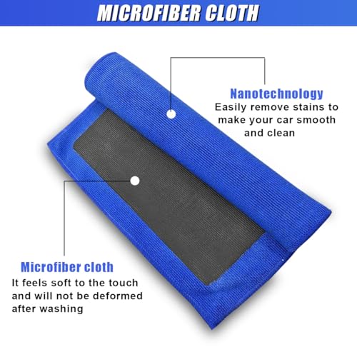 Clay Bar Towel for Auto Detailing, 12" x 12" Fine Grade Microfiber Car Chamois Towel, No-Scratch DIY Detail Clay Bar Alternative Cloth Mud Strip Cleaner Tool for Cars Detailing (1PC) - size: 1PC