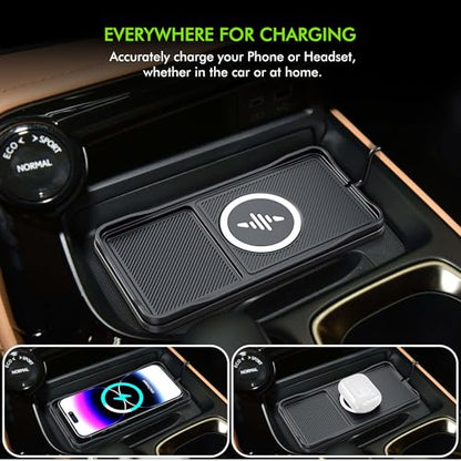 Car Wireless Charger Pad, 15W Fast Non-Slip Wireless Charging Pad for Car with 20W Car Adapter, Compatible with iPhone 17 16 15 14 13 12 Pro Max AirPods,100CM Cable - color: Black---100cm Cable