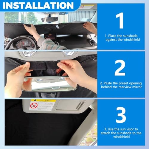 300T Thickened Automotive Glass Sunshade and Comes with Storage Bag,Keep Car Interior Cool,Universal Windshield Sun Shade Fit for Cars,Trucks,SUVs (L: 57.08 * 31.5 inch) - color: L(57.08 × 31.5 inch)