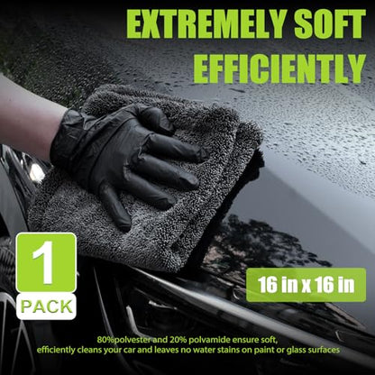 TTRCB 2 Pack 1300 GSM Car Drying Towel, Microfiber Towels for Cars - 36" x 24" & 16" x 16", Ultra-Absorbent, Streak Free, Car Wash Mitt, Car Detailing Cleaning Accessories Supplies Essentials - size: 36" x 24" & 16" x 16"