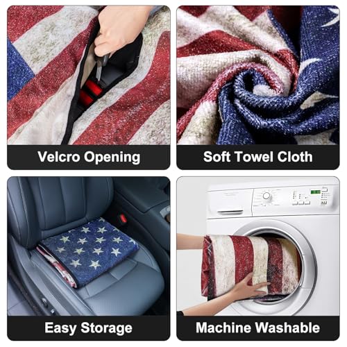 Back Seat Cover for Car Trucks Van SUV, Waterproof Rear Bench Towel Seat Covers for Dogs and Kids, Non-Slip Automotive Backseat Protector, Machine Washable (Bench Flag) - color: Bench Flag
