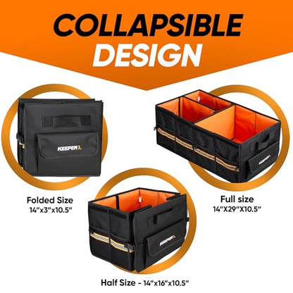 KEEPER Extra Large Trunk Organizer with Cooler, 70L, Multi-Compartment Collapsible Car Organizers and Storage, Non-Slip Bottom, Suitable for SUV, Minivan, and Cars - size: Extra Large (70L) with Cooler