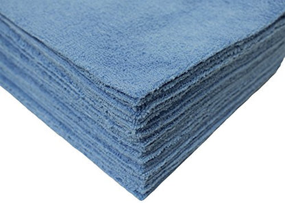 Detailer's Preference Premium Edgeless Microfiber Towels, 350 GSM, Ultra Soft, Lint-Free, Streak-Free, Scratch-Free, Highly Absorbent, for Auto, Home, and Detailing,16x16, 12-Pack, Light Blue - color: Light Blue