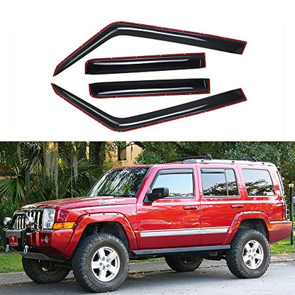 Side Window Wind Deflector,4pcs in-Channel Style Rain Guards,Dark Smoke Window Visors fit for 2006-2010 Jeep Commander 194117 - size: 2006-2010 Commander In-Channel