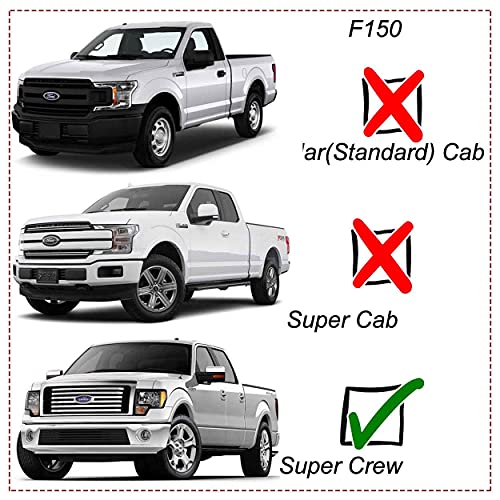 Side Window Visor Deflector fit for 2015-2025 Ford F-150 SuperCrew cab, 17-25 F150 Raptor F250/F350 Super Duty Crew cab,4pcs Outside Mount Tape-on Shatterproof Dark Smoke Rain Guard 94975 - size: 4pcs 15-25 Crew cab(Outside)