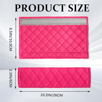 2PCS Car Seat Belt Pads Cover, Fluffy Car Seatbelt Covers, Soft Car Seat Belt Strap Cushion Protect Your Neck and Shoulder, Driving Seat Belt Shoulder Strap Cover for Most Autos (Rose Red) - color: Rose Red