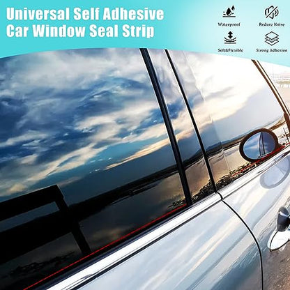 Pincuttee 4M/13.1FT Car Window Seal Strip,Car Window Weather Stripping Seal,Universal Auto Window Rubber Draft Seal Strip with Installation Tool(V-Shape)