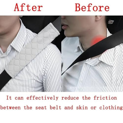 2 Pack Soft Car Seat Belt Shoulder Pads, Comfort Seatbelt Covers, Universal Fit for Cars, SUV, Backpack, Protect Neck and Shoulder from Rubbing (Grey)
