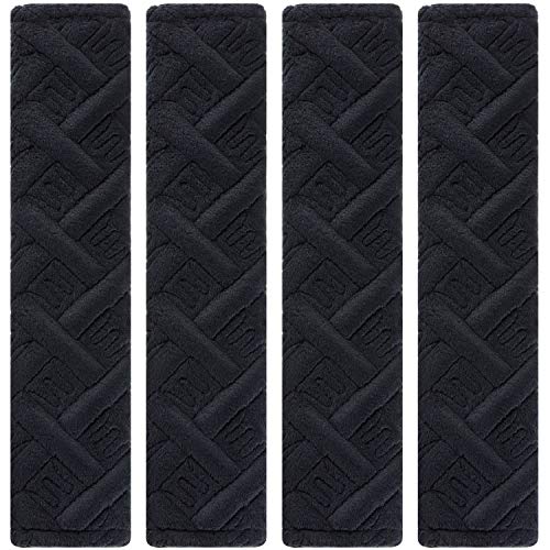 Tatuo 4 Pack Soft Car Seat Belt Cushion Seat Belt Cover Pad Pads Shoulder Black Seatbelt Cushion Comfortable Auto Strap Compatible with All Cars and Backpack,10.6 Inch