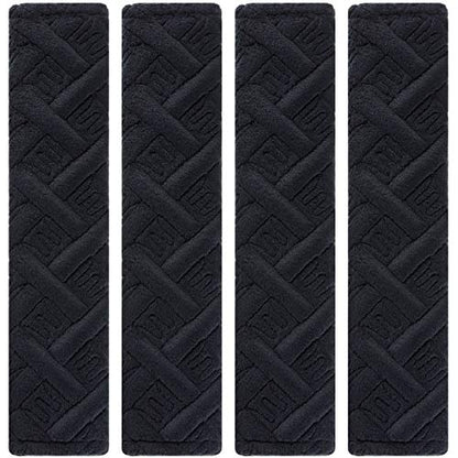 Tatuo 4 Pack Soft Car Seat Belt Cushion Seat Belt Cover Pad Pads Shoulder Black Seatbelt Cushion Comfortable Auto Strap Compatible with All Cars and Backpack,10.6 Inch
