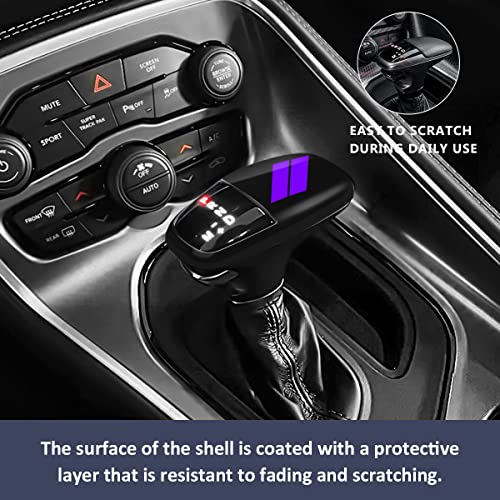 auovo Gear Shift Knob Trim Compatible with Dodge Charger Accessories 2015-2023 Challenger 2015-2024 / Durango 2016-2026 (Black-Purple) - color: Black-Purple