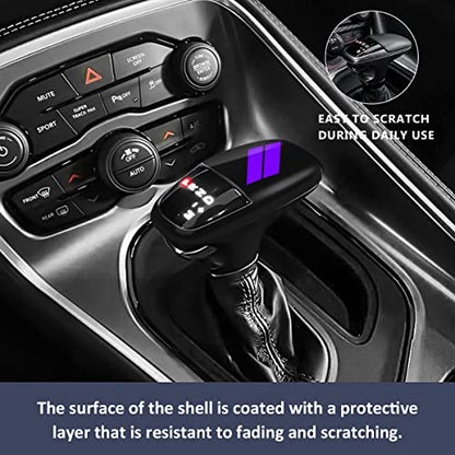 auovo Gear Shift Knob Trim Compatible with Dodge Charger Accessories 2015-2023 Challenger 2015-2024 / Durango 2016-2026 (Black-Purple) - color: Black-Purple