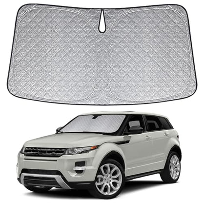 Custom Fit Windshield Sun Shade for 2012-2025 Range Rover Evoque, Foldable Car Sunshade with Storage Bag, Heat Reflective & UV Protection - size: 2012-2025 Range Rover Evoque