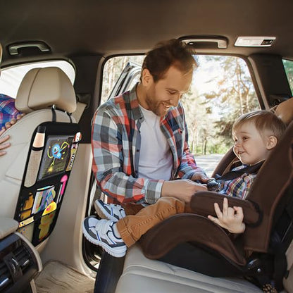 ONE PIX Backseat Car Organizer Mats Back Seat Organizers and Storage Bag with Touch Screen Tablet Holder for Kids Toddlers Seats, Travel Accessories, Road Trip Essentials (2PCS) - size: 2 Pack