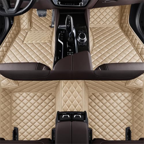 Custom Car Mats All Weather Fit Automotive Floor Mats PU Leather Protector Mat for Most Sedan, SUV, Truck Floor Mats (Beige) - color: Beige