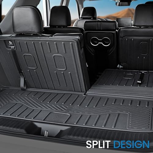 Cargo Mat for Honda Pilot 2026 2025 2024 2023, All Weather TPE Trunk Mat with Backrest Mat Left Storage Tray Mat Car Accessories for Pilot (Cargo Mat with Backrest Mats) - style: Cargo Mat with Backrest Mats