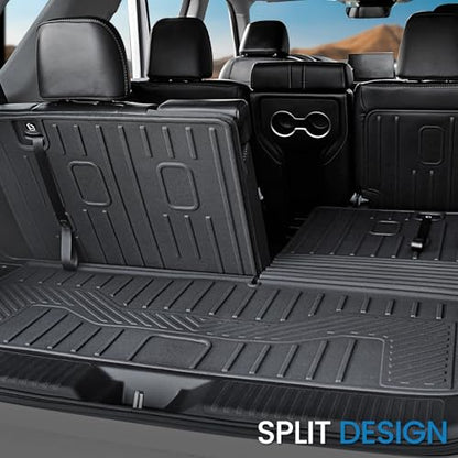 Cargo Mat for Honda Pilot 2026 2025 2024 2023, All Weather TPE Trunk Mat with Backrest Mat Left Storage Tray Mat Car Accessories for Pilot (Cargo Mat with Backrest Mats) - style: Cargo Mat with Backrest Mats