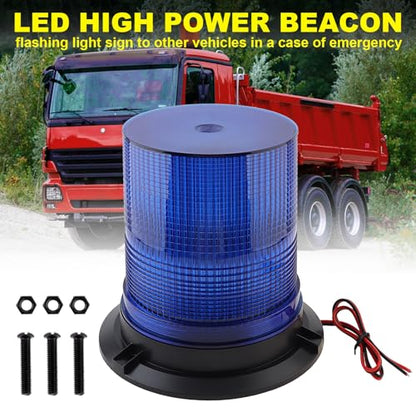 Blue Led Strobe Lights, 12-48V Warning Emergency Flashing Beacon Lights, 3 Modes Waterproof Flashing Safety Warning Lights for Trucks, Cars, Bus, Tractor, Mower, ATV, Golf Carts, UTV - color: Blue