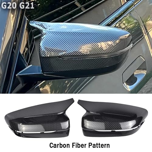 AJHLJ® Carbon Fiber Rearview Mirror Cover Side Mirror Caps for BMW 3 4 5 7 8 Series G20 G21 G22 G23 G26 G30 G31 G11 G12 G14 G15 G16 2017-2021 (Carbon Fiber) - color: Carbon Fiber