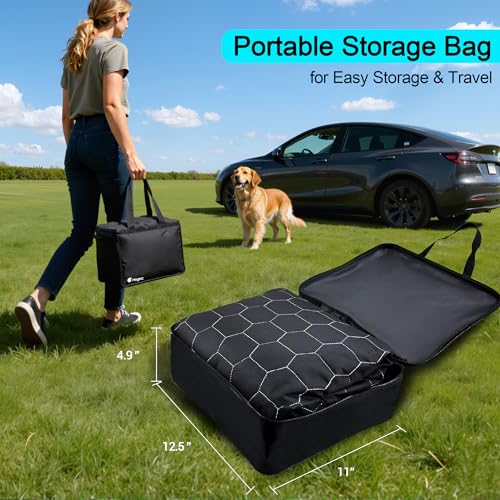Meginc Dog Seat Covers for Back Seat, Dog Car Seat for Tesla Model 3, 100% Waterproof Pet Seat Cover Protects from Scratches, Scuffs, Hammock for Tesla with Mesh Window & Headrest Protection - size: Cover Seat for Model 3
