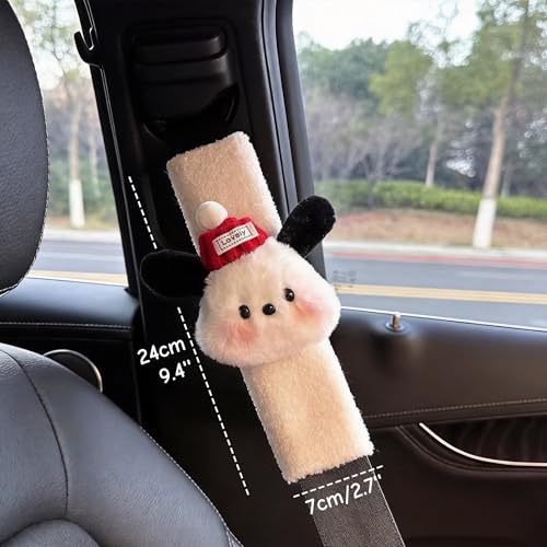 2 PCS Seat Belt Cover Pad, Cute Kawaii Animal Dog Seatbelt Covers for Kids and Adults, Winter Plush Fluffy Soft Seat Belt Cover, Cartoon Seatbelt Cushion,Car Seat Strap Pads (G-Dog) - color: G-Dog
