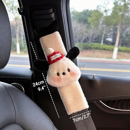 2 PCS Seat Belt Cover Pad, Cute Kawaii Animal Dog Seatbelt Covers for Kids and Adults, Winter Plush Fluffy Soft Seat Belt Cover, Cartoon Seatbelt Cushion,Car Seat Strap Pads (G-Dog) - color: G-Dog