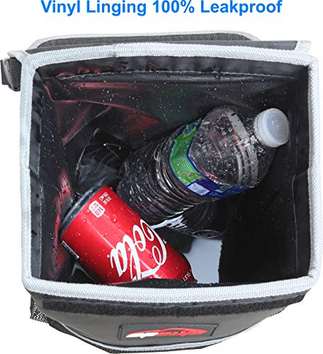 EPAuto Waterproof Car Trash Can with Lid and Storage Pockets, 2.5 Gallon, Black - color: Black